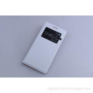 White Color  Samsung leather case for Sumsung Mega